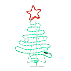 ACA Lightning LED vianočné stromček s hviezdou 132 LED/25W/230V/IP44/zelená a červená farba