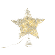 ACA Lightning LED vianočné hviezda, teplá biela, 3xAA, IP20, strieborná farba