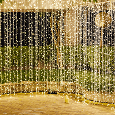 ACA Lightning LED vianočné záves, 2x2m, teplá biela, IP44, 360 LED