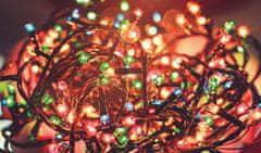 ACA Lightning LED vianočné svetelná reťaz, 3x15m, multifarebný RGB, IP44, 300 LED, 8 funkciou