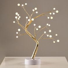 ACA Lightning LED dekoračná zlatý stromček 36 LED, 50cm, 3x batéria AA, USB port, teplá biela