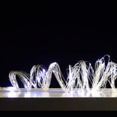 ACA Lightning LED dekoračná strieborná girlanda 400 LED, 8 funkciou, studená biela, 3m, 20 reťazí, 230V, IP44