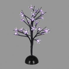 ACA Lightning LED dekoračná stromček 45 cm na batérie 3xAA, fialová farba, 25 LED, IP20