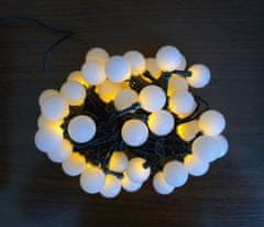 ACA Lightning LED vianočné svetelná reťaz - Guličky, 3x8m, biela farba, IP44, 80 LED
