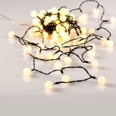 ACA Lightning LED vianočné svetelná reťaz - Guličky, 3x8m, biela farba, IP44, 80 LED
