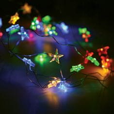 ACA Lightning LED vianočné dekoračná girlanda - RGB hviezdičky, RGB farba, 200 cm, IP20, 2xAA