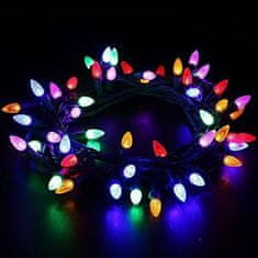 ACA Lightning LED vianočné svetelná reťaz - Šištičky, 3x7m, RGB, IP44, 8 funkciou, 100 LED