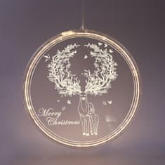 ACA Lightning 3D LED vianočné sob do okna, teplá biela farba, IP20, akryl