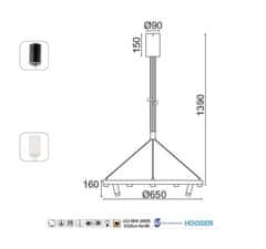 ACA LED závesné svietidlo MAGNETO 48W/230V/3000K/4320Lm/270°/IP20, Flicker free