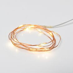 ACA Lightning LED dekoračná medená girlanda, teplá biela farba, 2xCR2032, 120 cm, IP20