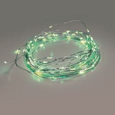 ACA Lightning LED dekoračná strieborná girlanda 100 LED, 8 funkciou, zelená farba, 10m, 230V, IP44 vonkajšiu