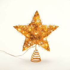 ACA Lightning LED vianočné hviezda, teplá biela, 3xAA, IP20, zlatá farba