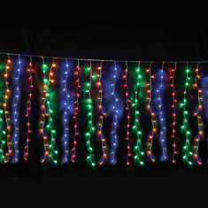 ACA Lightning LED vianočné záves, 2x2m, RGB + žltá farba, IP44, 360 LED, 8 funkciou