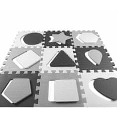 MILLY MALLY Penové puzzle podložka ohrádka Jolly 3x3 Shapes Grey