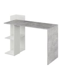 KONDELA PC stôl, betón/biely, ANDREO NEW