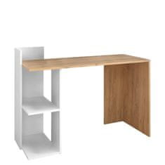 KONDELA PC stôl, dub artisan/biely, ANDREO NEW