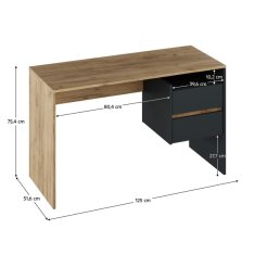 KONDELA PC stôl, dub artisan/grafit, TULIO NEW