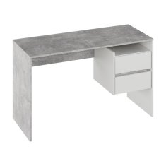 KONDELA PC stôl, betón/biely, TULIO NEW