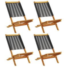 Petromila vidaXL Skladacie záhradné stoličky 4 ks čierne masívne akáciové drevo