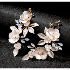 Flor de Cristal Flamenco Mystique BOHO svadobné náušnice s kryštálmi, ručne vyrobené zo zliatin šperkov, hypoalergénne, chirurgická oceľ