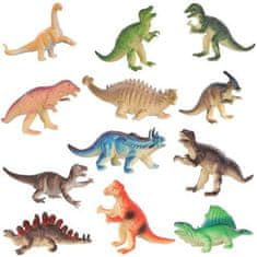 Kruzzel Sada 12 farebných figúrok dinosaurov, plast, výška 9 cm, šírka 11 cm