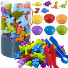 Kruzzel Vzdelávacia sada Dinosaurus na učenie farieb a počítania, viacfarebná, plast, 56 prvkov