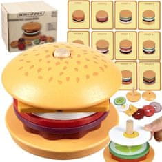 Kruzzel Drevený triedič hamburgerov 22673, viacfarebný, 7x9 cm