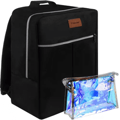 Trizand Cestovný batoh 23734 s kozmetickou taškou, čierny, polyester, 38x24x18 cm