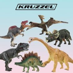 Kruzzel Pohyblivé figúrky dinosaurov, 6 ks, plast, výška 7 cm