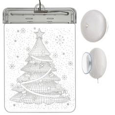 Malatec 3D vitrážový LED stromček, teplé biele svetlá, farebné sklo, 17x11,5x1,5 cm