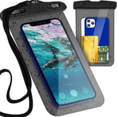 Malatec Vodotesné puzdro na telefón s možnosťou fotografovania pod vodou, čierne, PVC + ABS + polyester, 20,2x11,5 cm