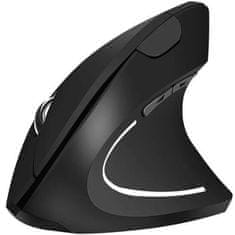 Izoxis Vertikálna bezdrôtová myš 21799, čierna, optický senzor, 6 tlačidiel