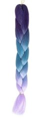 Soulima Syntetické ombre vlasy vrkoče modrofialové, odolné voči UV žiareniu a teplu, dĺžka 60 cm