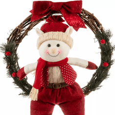 Ruhhy Vianočný veniec na dvere "Elf" 22350, biela/červená/hnedá/zelená, drevo/plast/polyester, 36x55x10 cm