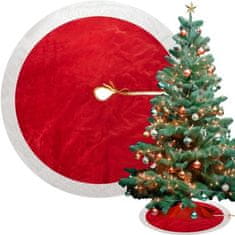 Ruhhy podložka pod vianočný stromček, červená/biela/zlatá, 100% polyester, priemer 90 cm