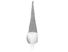 Iso Trade Stojaca dekorácia Elf, sivá/biela, plsť a plast, 30x8 cm