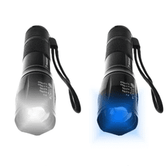 Trizand Svietidlo CREE XPE LED s UV a ZOOM, čierne, hliníkové puzdro, dosah 200-300 m