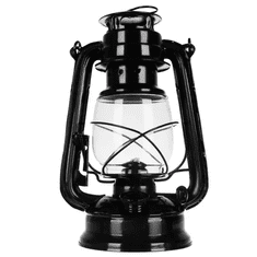 Iso Trade Nastaviteľná petrolejová lampa, čierna, pozinkovaná oceľ a sklo, 24 cm