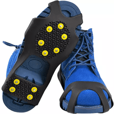 Trizand Protišmykové návleky na obuv L , veľkosť 40-44, materiál TPE/kov, čierna/žltá/strieborná