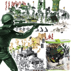 Kruzzel Vojenská základňa XXL s 300 figúrkami, plastové figúrky, vrátane kufríka 32x12x27 cm