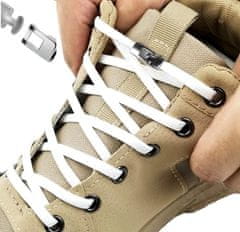 Camerazar Nastaviteľné elastické gumené šnúrky do topánok s kovovými háčikmi, 100 cm, odolné a pružné