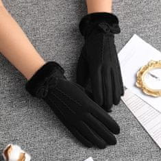 Camerazar Dámske zimné rukavice s dotykovou funkciou, čierne, polyester, 23x9 cm