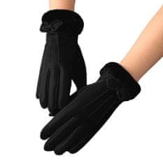 Camerazar Dámske zimné rukavice s dotykovou funkciou, čierne, polyester, 23x9 cm