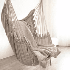 Gardlov Závesné kreslo - hojdacia sieť, béžová farba, bavlna-polyester, 130x97 cm