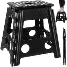 Malatec Skladacia stolička čiernobiela, plast, 39x40x22 cm