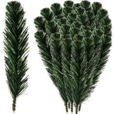 Ruhhy Umelé vetvičky na dekoráciu, zelené, plast + kov, 21 cm - 40 ks