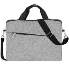 Izoxis Odolná taška na notebook 12-14 palcov, sivá, polyester/bavlna, 41,5x30x2 cm