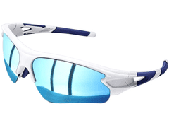 Camerazar Pánske športové cyklistické okuliare s polarizačnými zrkadlovými sklami, biele