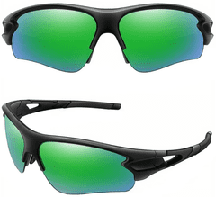 Camerazar Pánske športové polarizačné cyklistické okuliare so zelenými zrkadlami