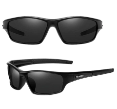 Camerazar Polarizačné športové okuliare na bicykel, univerzálne pre mužov/dámy, čierne, s UV ochranou